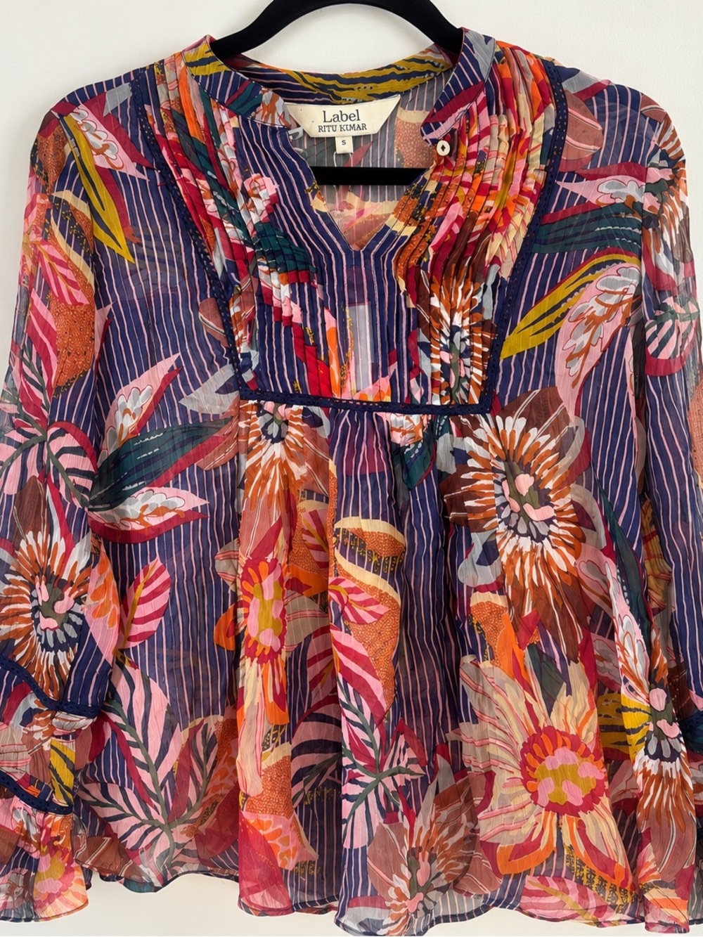 Label by Ritu Kumar  Flower Boho Floral Blouse – Size Small nwt